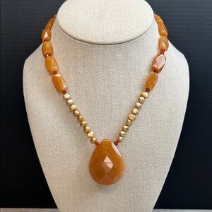 Carnelian and Freshwater Pearl Necklace